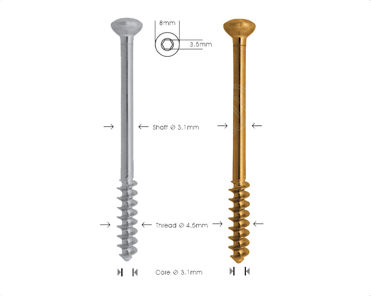 Cancellous Bone Screw Ø 4.5mm Short Thread