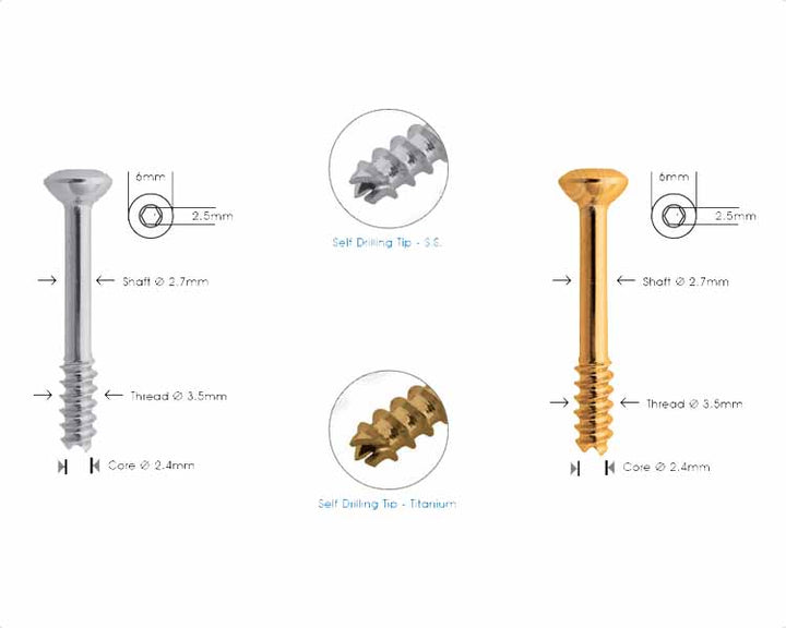 Cortex Cannulated Screw Ø 3.5mm Short Thread | Orthopedic Instruments