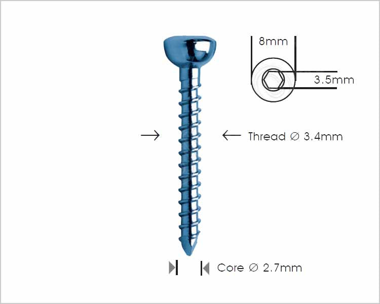 Humeral Nail Locking Bolt Ø 3.4mm (Self Tapping)