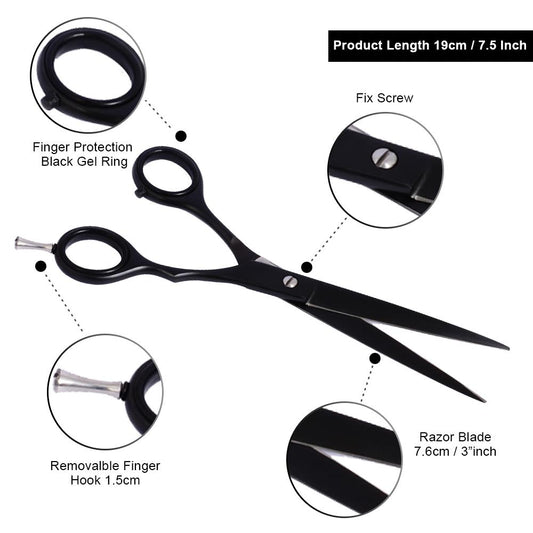 Black Barber Razor Scissors