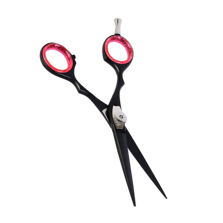 Black Barber Scissors Pink Ring