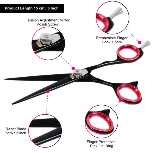 Black Razor Scissors - 15cm to 6inch