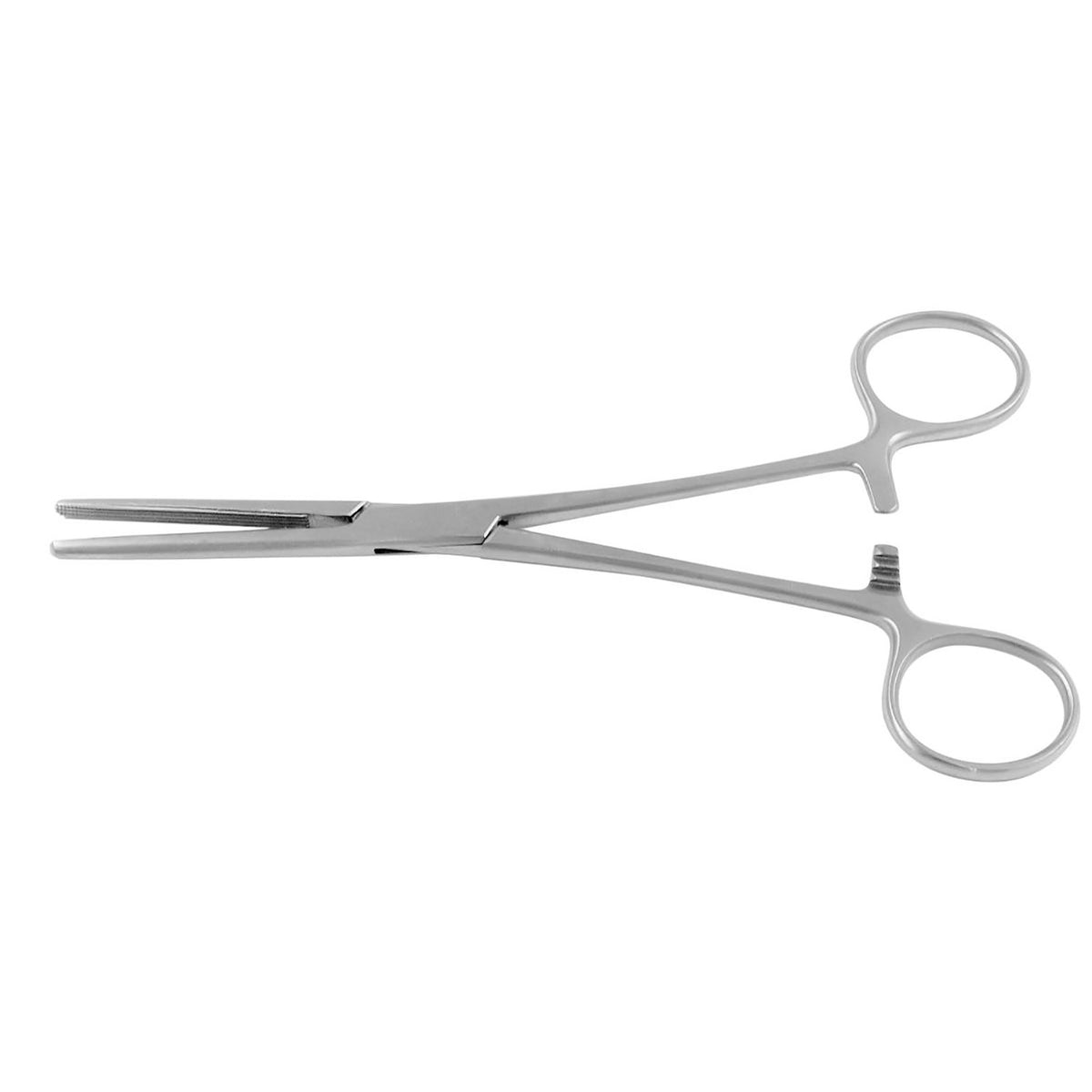 Carmalt hemostats with longitudinal serrations and cross serrated tip