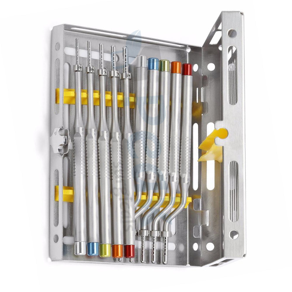 Dental Osteotomes Convex Instruments Set with Sterilization Tray