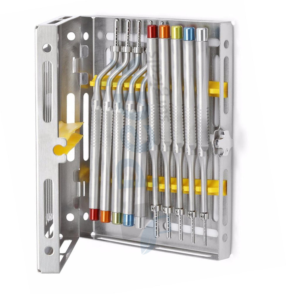 Dental Osteotomes Convex Instruments Set with Sterilization Tray