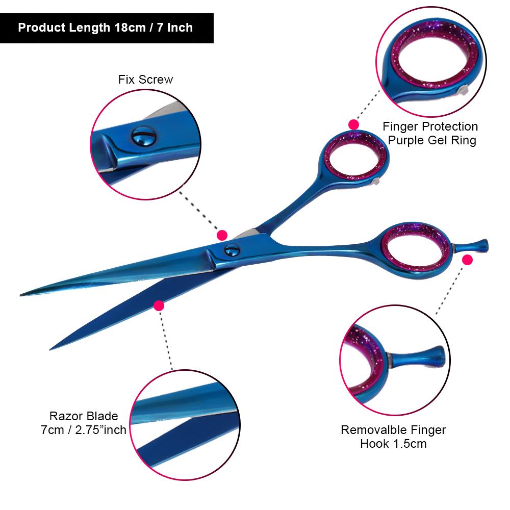 Left Handed Barber Scissors Blue Κύρια εικόνα προϊόντος