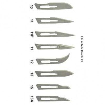 Surgical Blades Box of 100 Stainless Steel Size 12B.