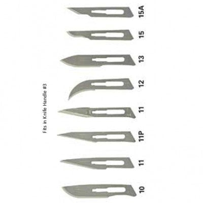 Surgical Blades Box of 100 Stainless Steel Size 12B.