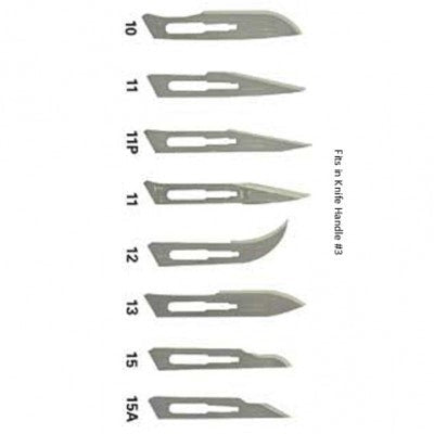 Surgical Blades Box of 100 Stainless Steel Size 15C.